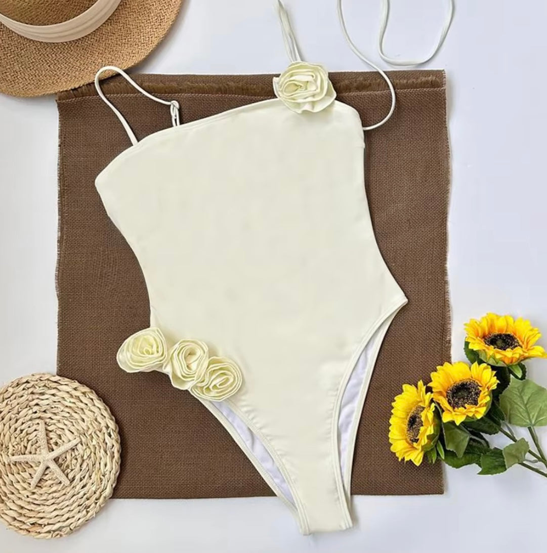 White Flower Swimsuit White