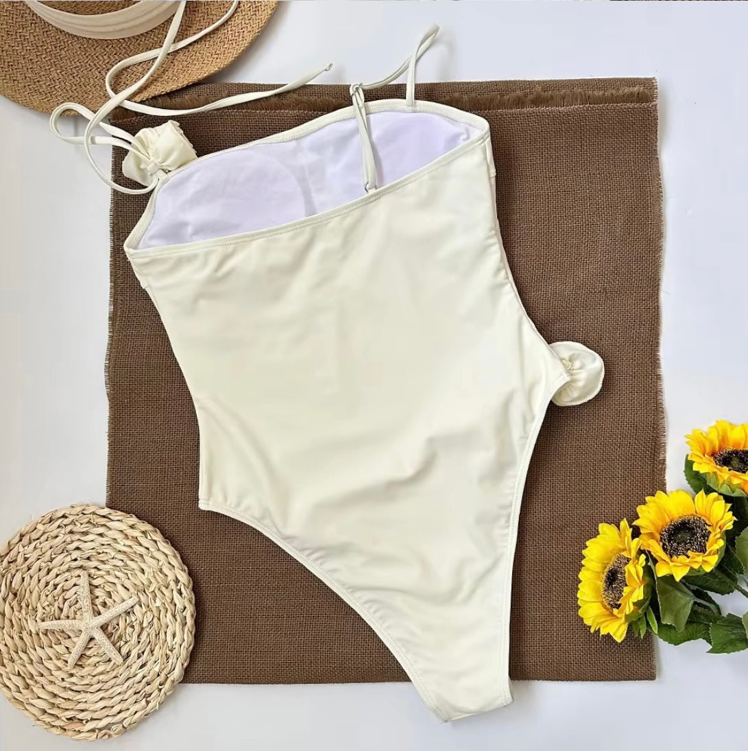 White Flower Swimsuit White