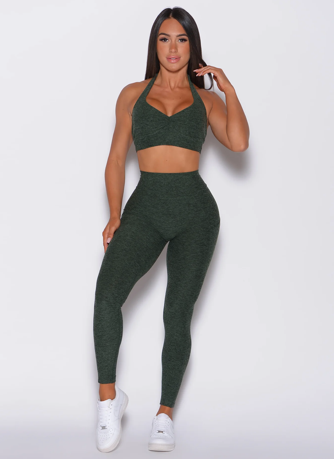 Seamless V Back leggings Green