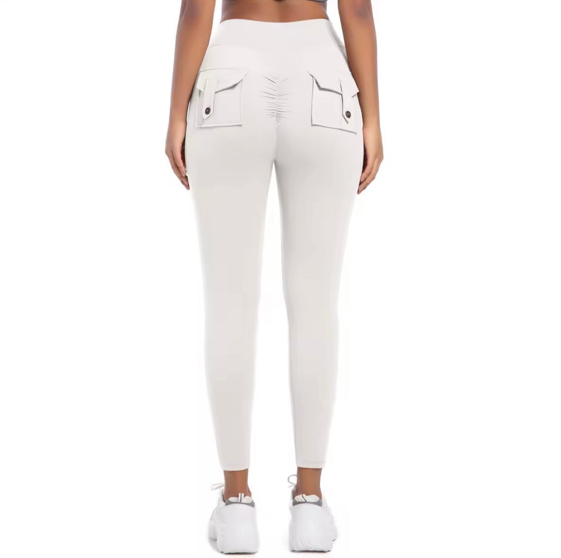 Cargo Pocket Leggings White