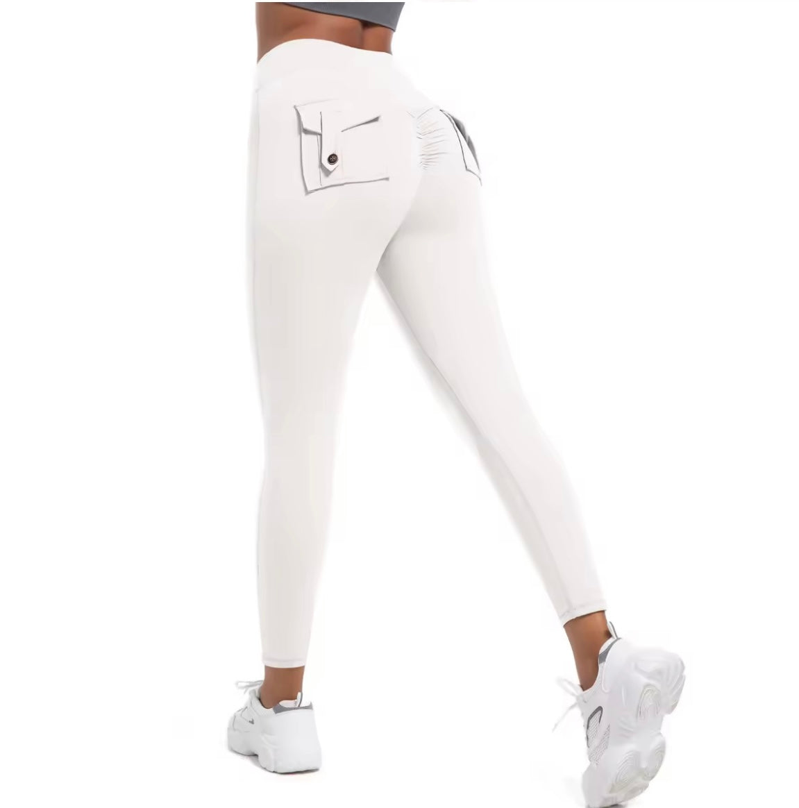 Cargo Pocket Leggings White