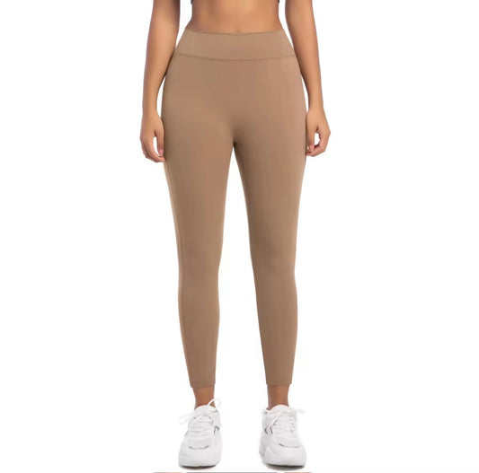 Cargo Pocket Leggings Light Coffee