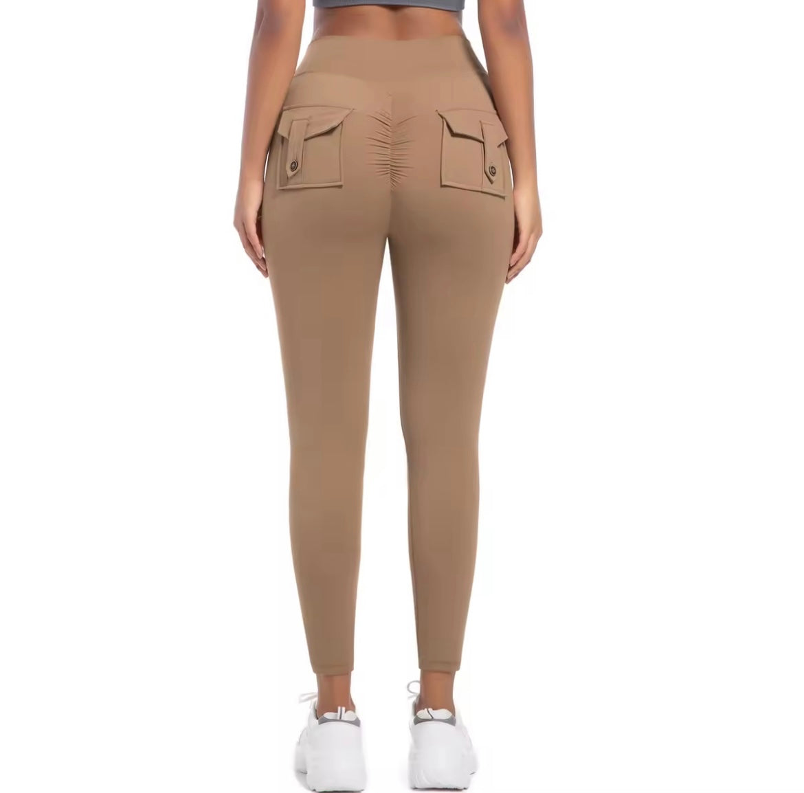 Cargo Pocket Leggings Light Coffee