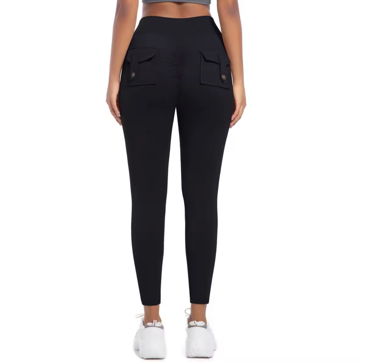 Cargo Pocket Leggings Black
