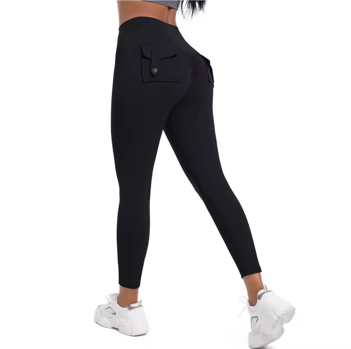 Cargo Pocket Leggings Black