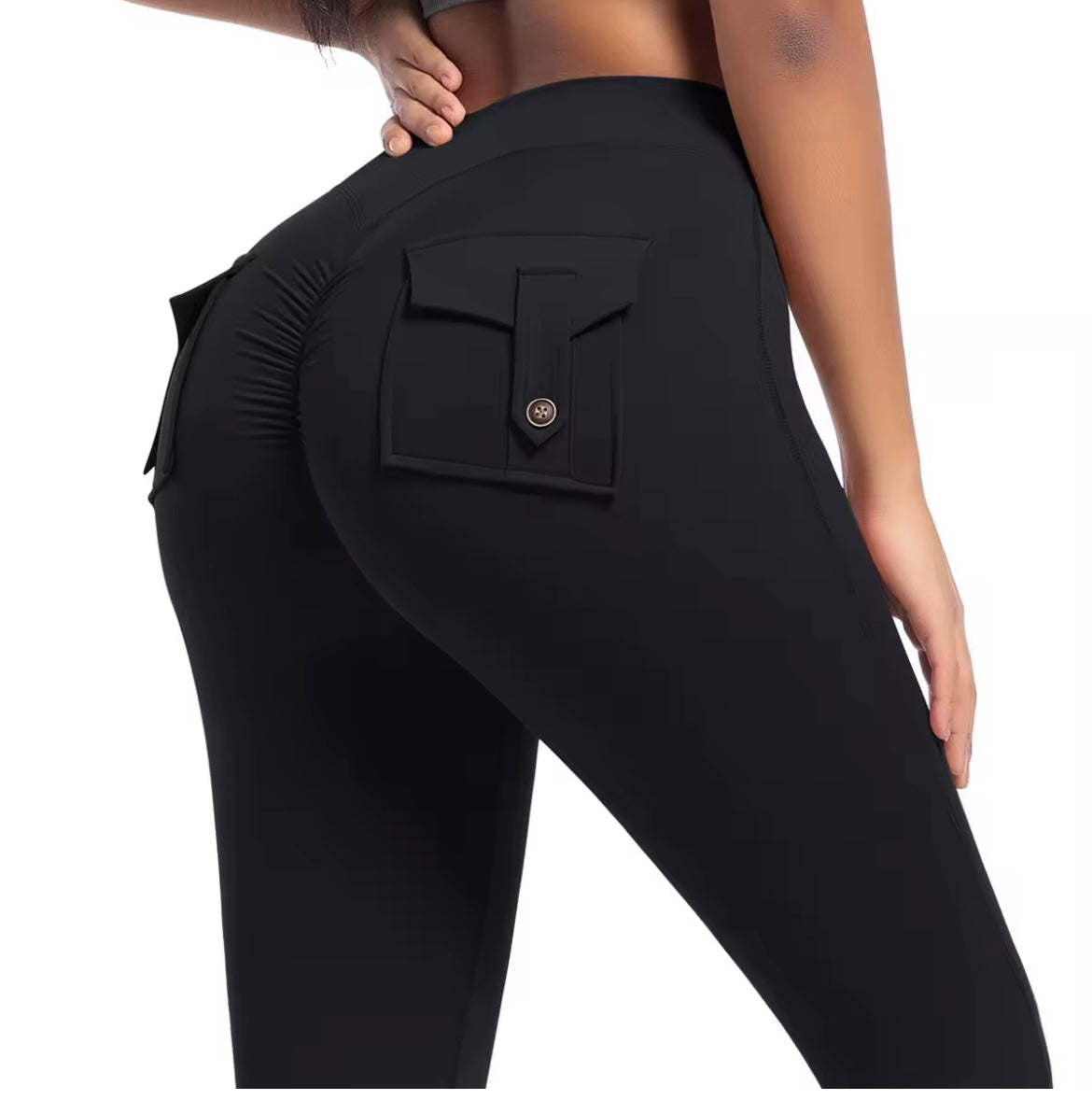 Cargo Pocket Leggings Black