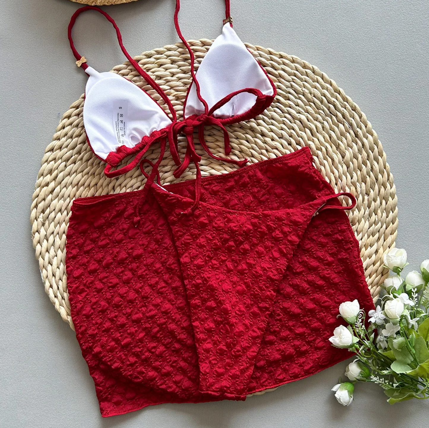 Ipanema Crinkled Bikini Set Red