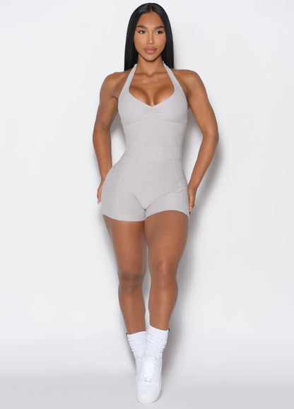 Seamless Sculpt Bodysuit Shorts Light Grey