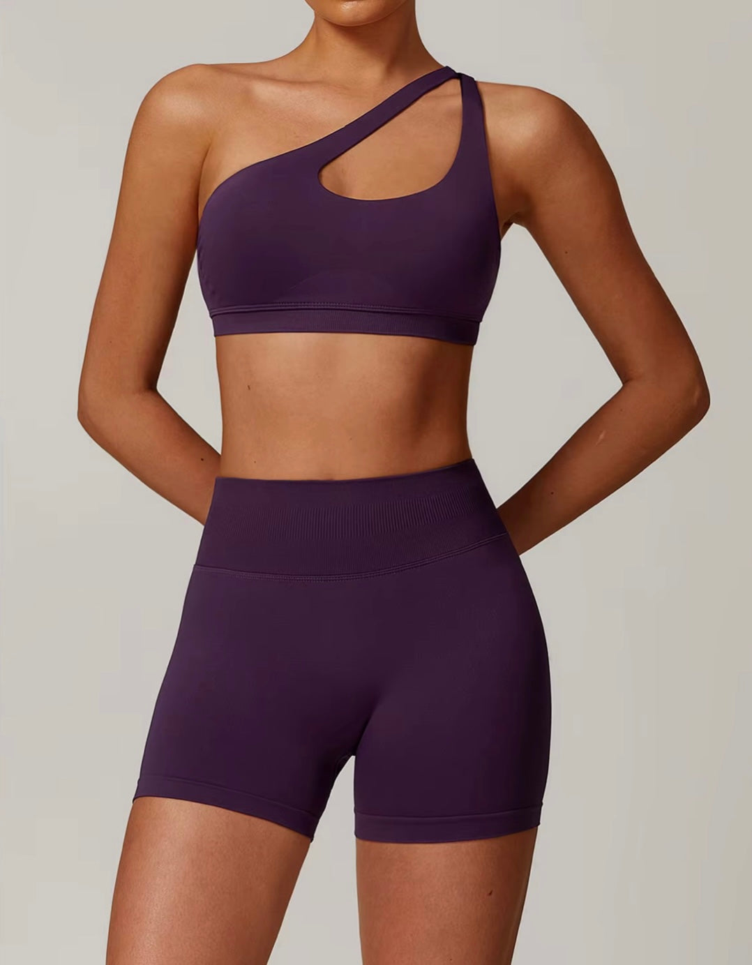 Morena Compression Shorts And Bra Set Purple