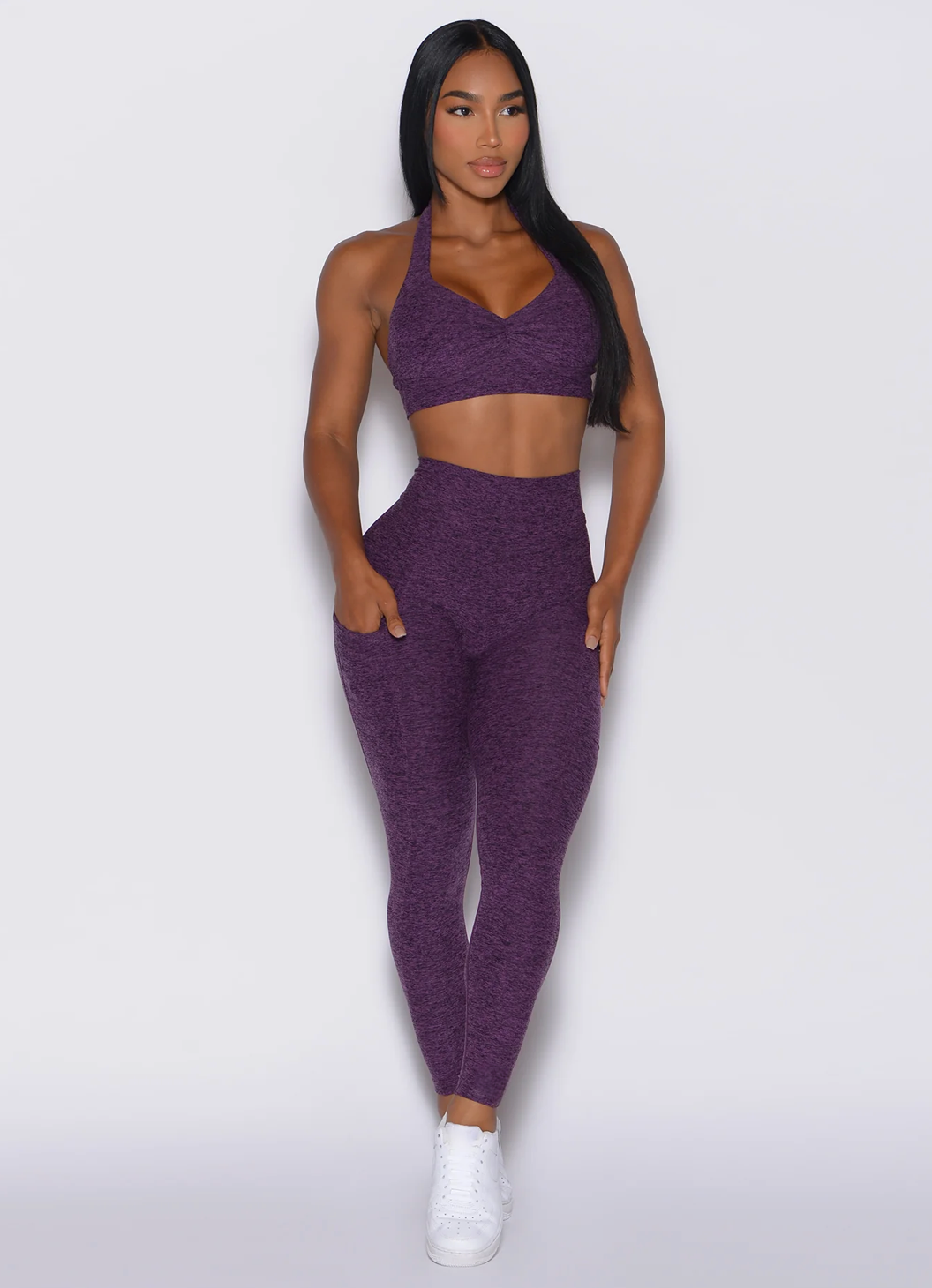 Seamless Backless Sports Bra Purple