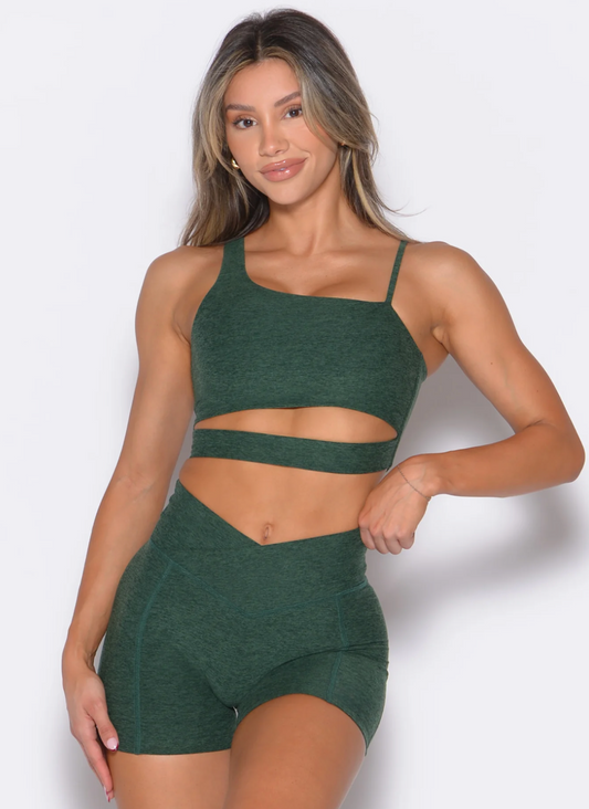 Asymmetrical Bra  Dark Green