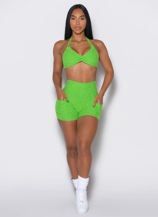 Brazilian Butterfly Sports Bra Green