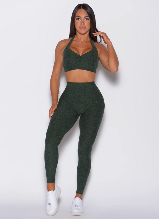 Seamless V Back leggings Green