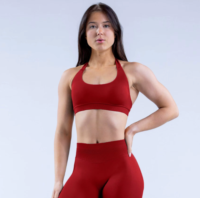 Seamless Halterneck Sports bra Red