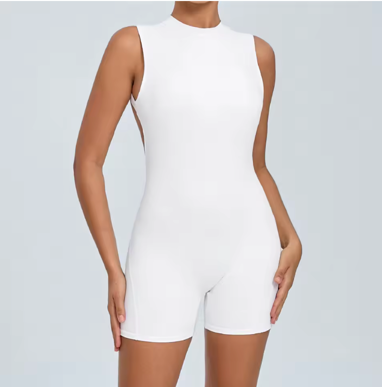 Scrunch Backless Bodysuit White