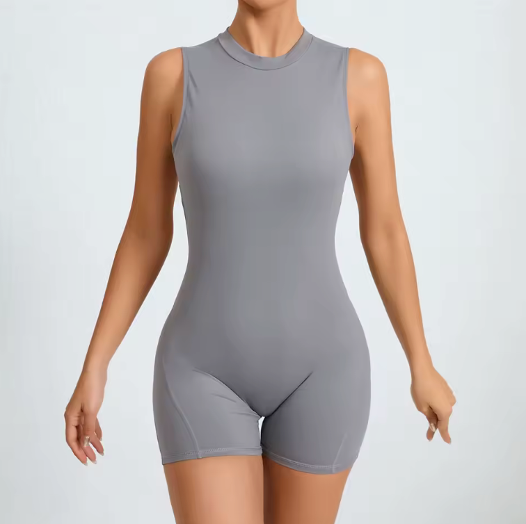 Scrunch Backless Bodysuit Grey