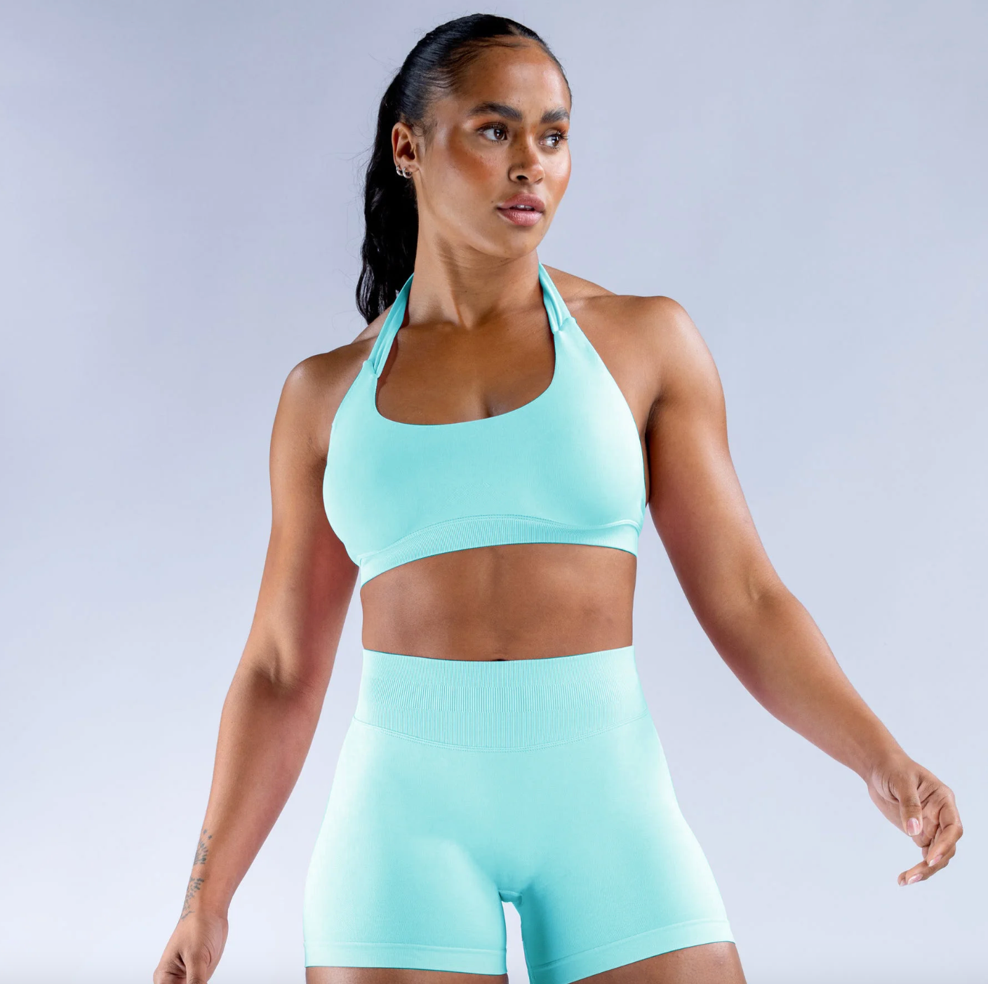 Ribbed Backless Bra Mint Green.