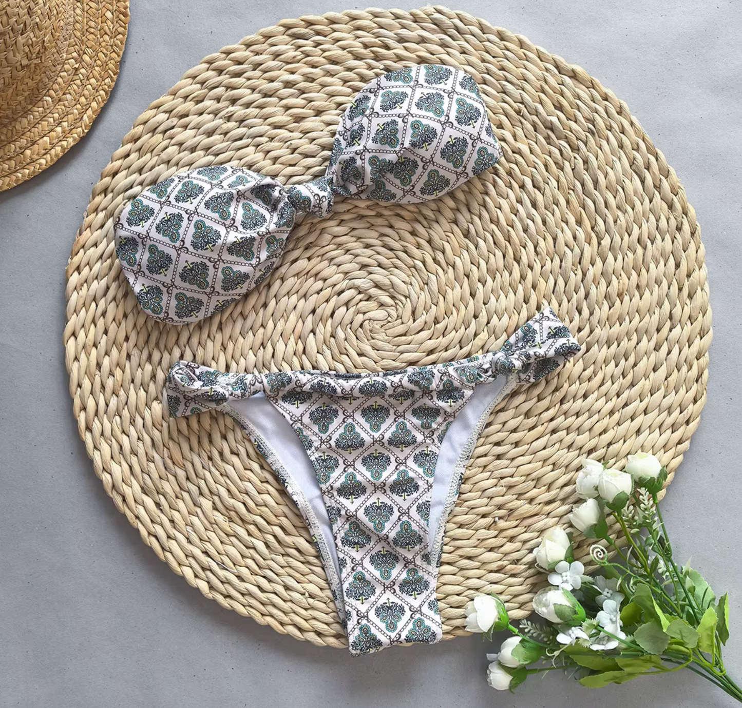 Bandeau Bikini Set Grey