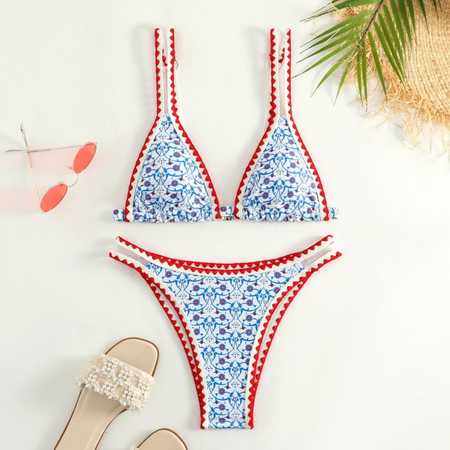 Boho Bikini Set Red