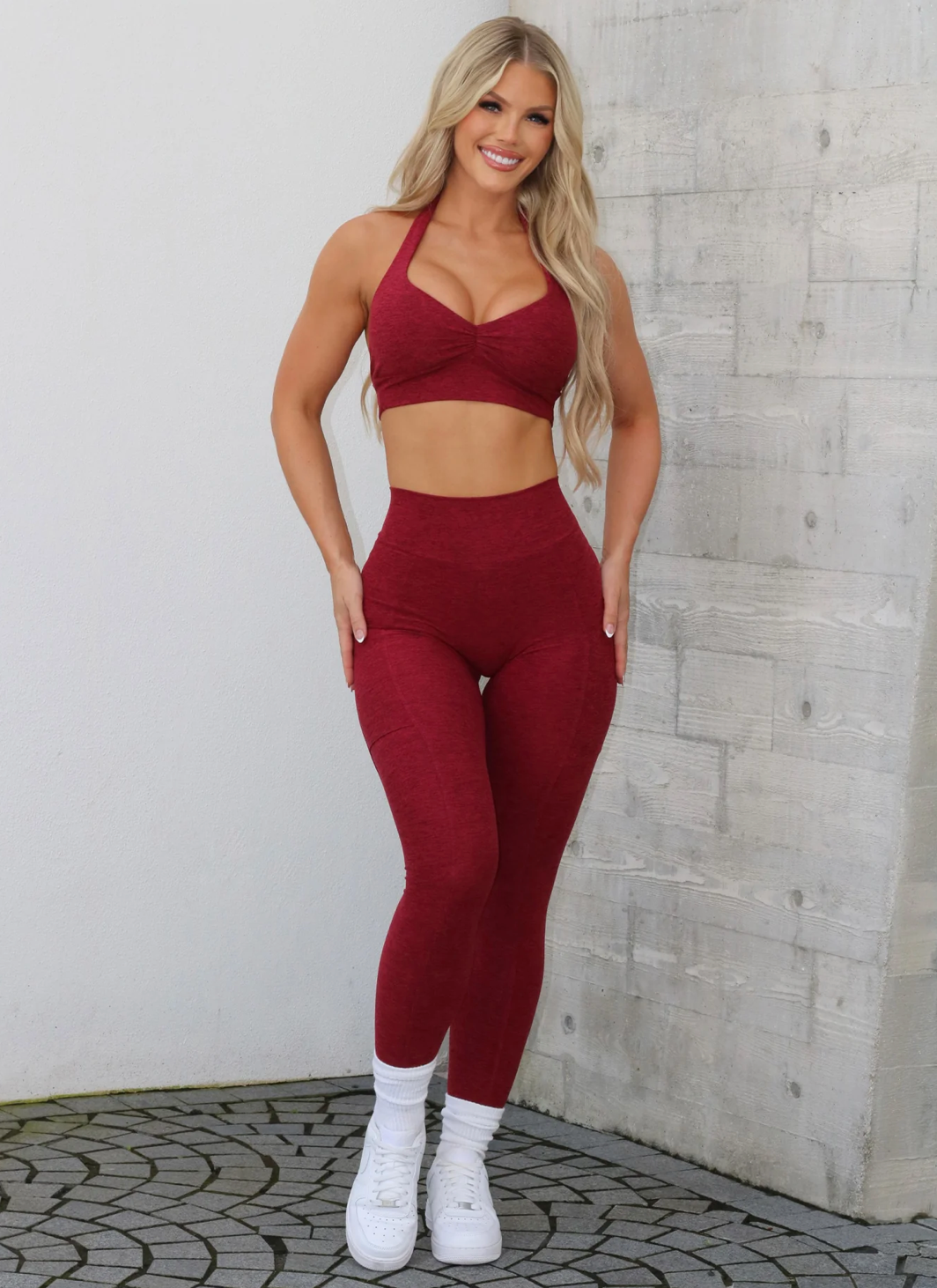 Seamless Backless Sports Bra Red