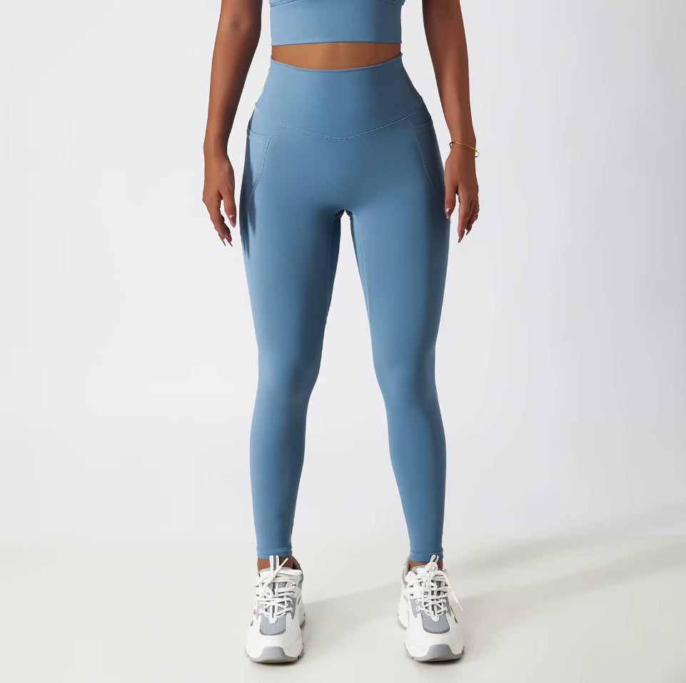 Sculpting Pocket Tights Sky Blue